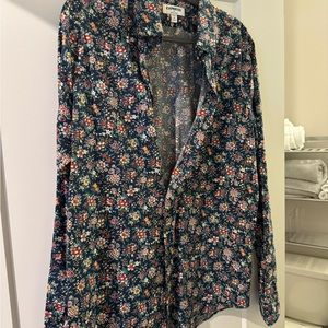 Mens Express Floral Button Down Extra Slim